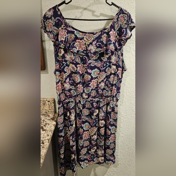 G Collection 2x Navy Floral Dress - Picture 2 of 3